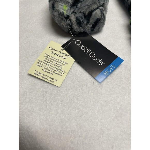 New Boy's Soft Cuddl Duds Gamer Remote Fleece Robe Gray Green Sz S(4/6) Pockets - Picture 10 of 10